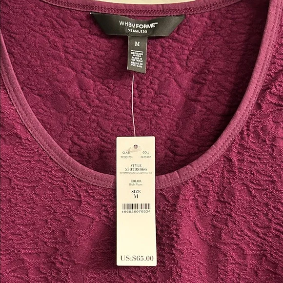 NWT WHBM Scoop Neck Textured Top - Picture 2 of 4